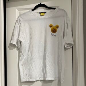 Zara White Tee with Yellow Mickey Mouse Graphic